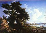 Landscape Near Naples With The Isle Of Capri In The Distance by Consalvo Carelli
